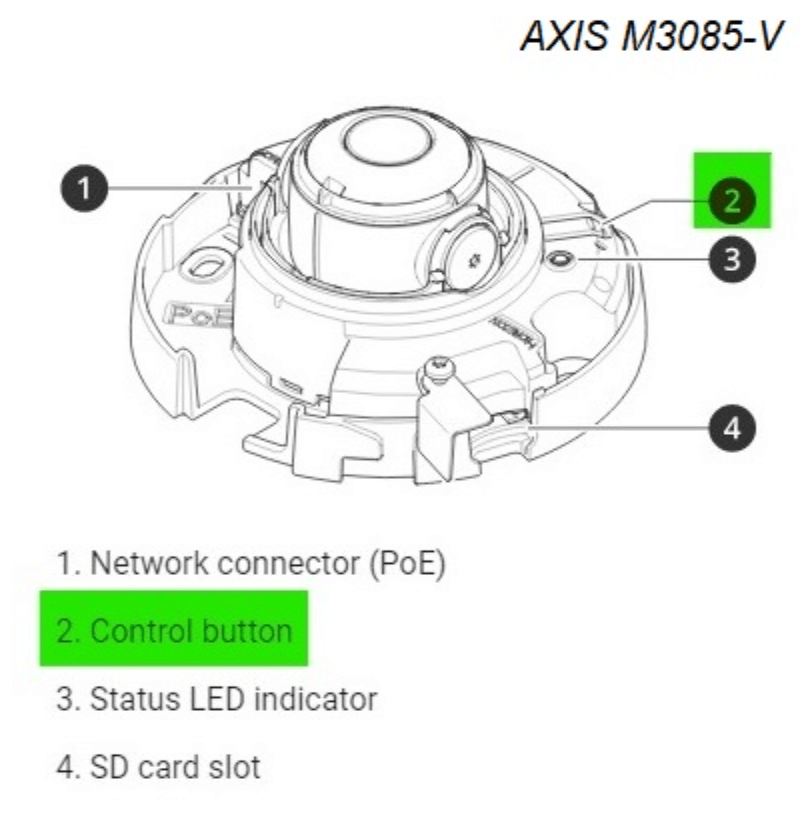 AXIS M3085-V control button